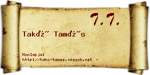 Takó Tamás névjegykártya