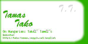tamas tako business card